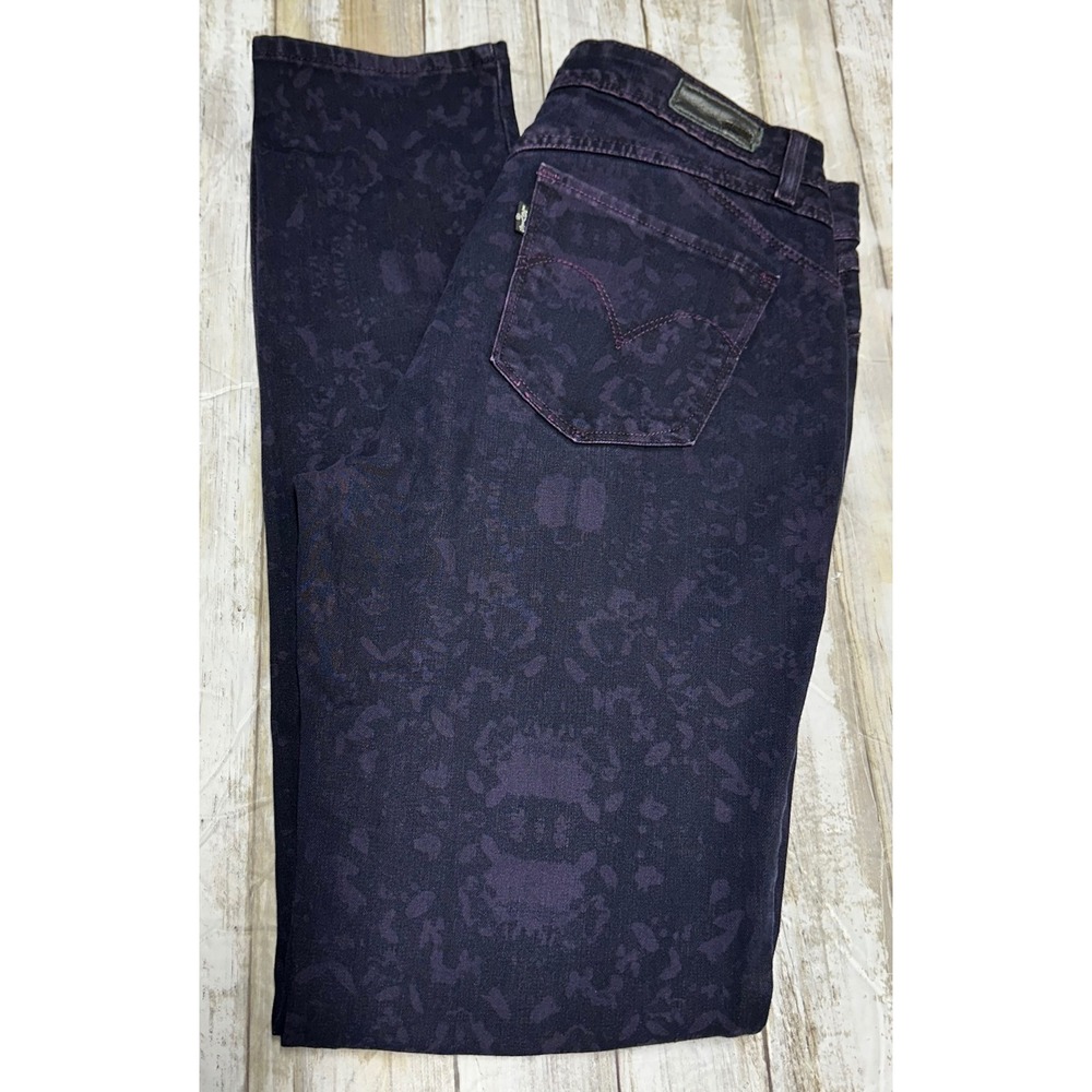 Levis Revel Demi Curve Skinny Jeans Purple Damask  Print size 28(actual 29x30)‎